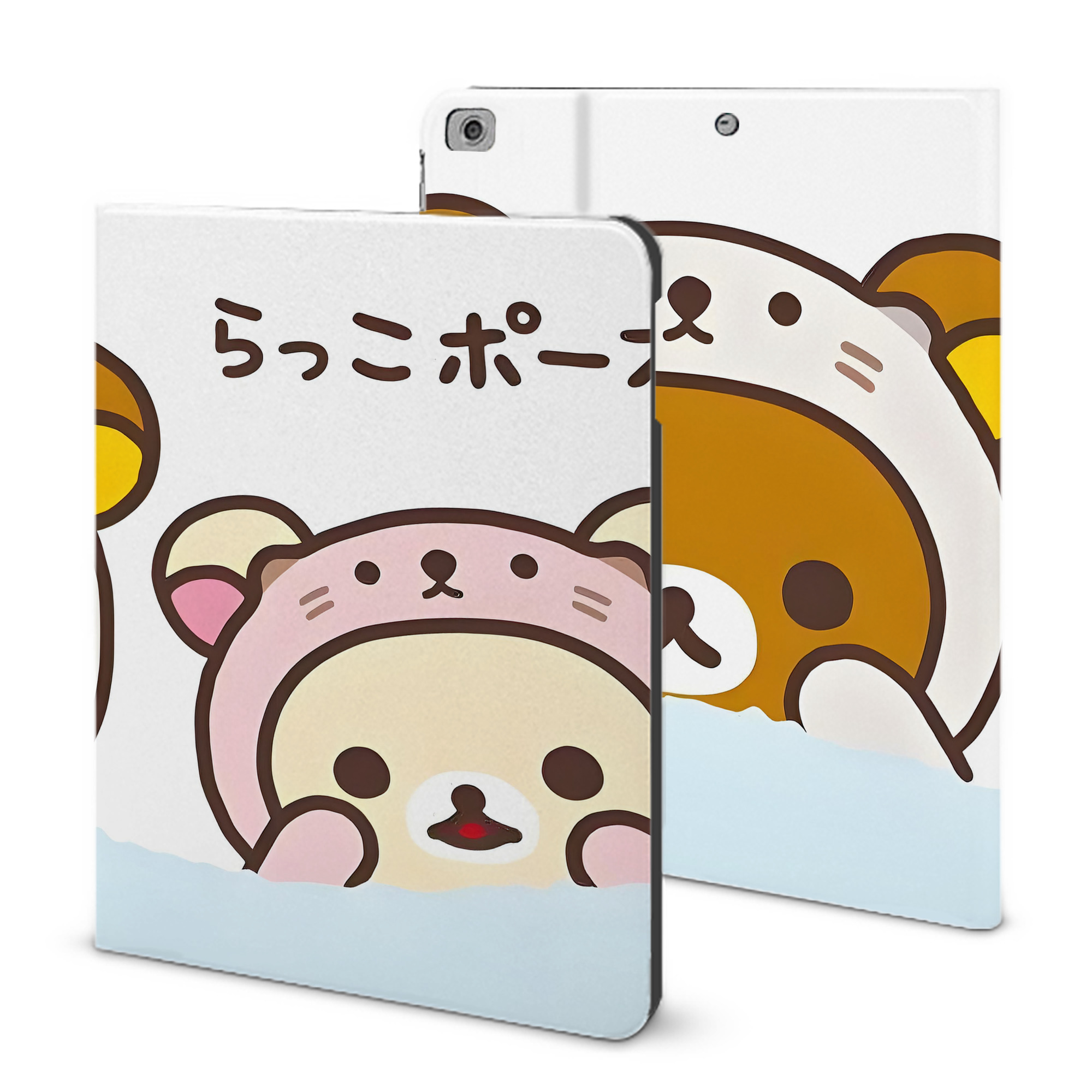 （画像用） リラックマ リラックマ キイロイトリ Rilakkuma Korilakkuma Kiiroitori IPad ケース ブック型 PUレザー TPU 耐衝撃 軽量 薄型 ペン収納なし 全面保護 IPad 各モデル対応
